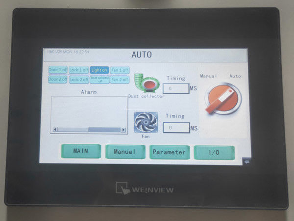 ROHS غرف الأبحاث الهواء وحدة دش الاتصال مع جامع الغبار تحكم بواسطة PLC وشاشة تعمل باللمس 1